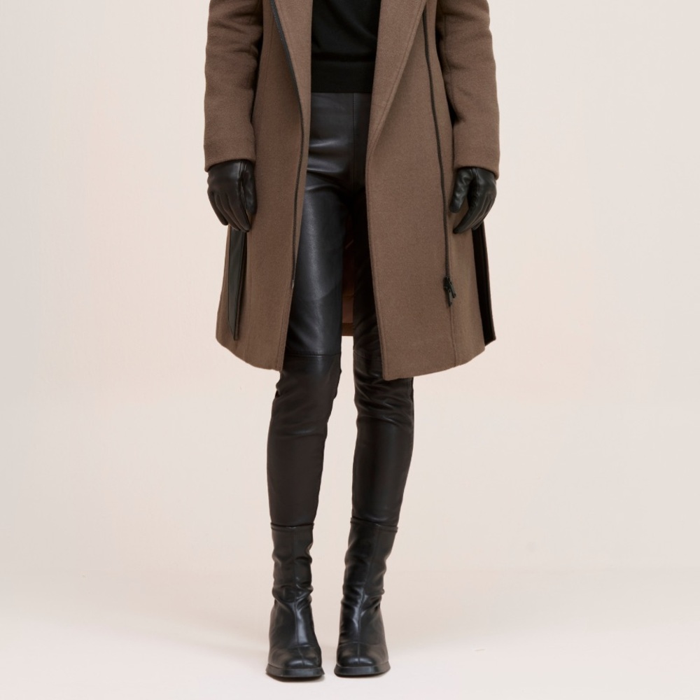 Danier Leather Pants Dana Pant Panel Legging Italian Black Milano Moto Knit